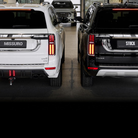 Раздвоенный выхлоп Missuro Larte Design с насадками — тюнинг Tank 500