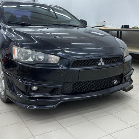Юбка Shark 2 на передний бампер Mitsubishi Lancer 10 (X, 2007-2010)