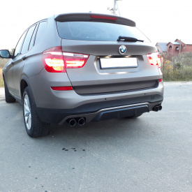 Диффузор Inline на задний бампер BMW X3 F25 (Рестайлинг)