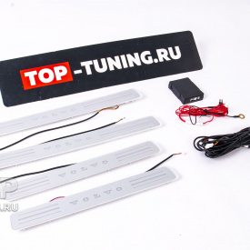 Внутренние накладки порогов с RGB подсветкой — тюнинг Volvo S90