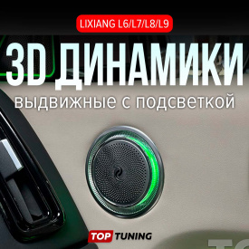 Выдвижные 3D динамики c подсветкой в двери Lixiang