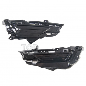 Решетки ПТФ на передний бампер R-Dеsign для Volvo XC60 II (2021-2025 рecтайлинг)