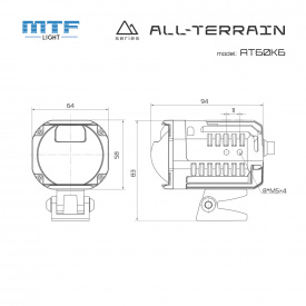 Квадратные светодиодные БИ-линзы ALL-TERRAIN 2″ 6000K - 2 шт