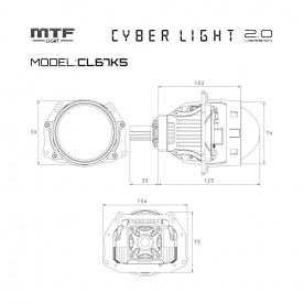 Круглые светодиодные би-линзы MTF Cyber Light 2.0 (3 дюйма)