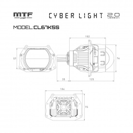 Квадратные светодиодные би-линзы MTF Cyber Light 2.0 (3 дюйма)