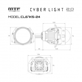 Светодиодные БИ-линзы Cyber Light 2.0 Truck 3″ (24V, 5500K)