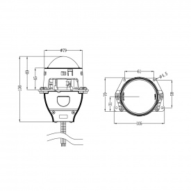 Светодиодные БИ-линзы Night Assistant LED 3″ Truck (24V, 5500K)
