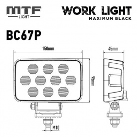 Прожектор светодиодный MTF Light Maximum Black (10 светодиодов. 12-24V, 7000 lm, 5000K)