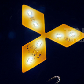 Гибкая светодиодная вставка под эмблему LED на Mitsubishi (97х85 мм)