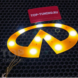 Гибкая светодиодная вставка под эмблему LED на Infiniti (190 х 95 mm)