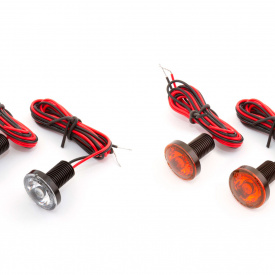 Универсальные круглые габаритные огни MTF Light (Янтарный свет, LED, 12V, 25 мм)