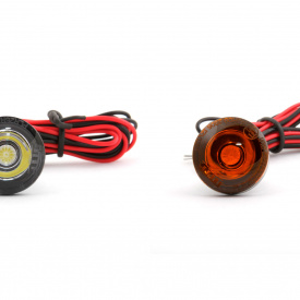 Универсальные круглые габаритные огни MTF Light (Янтарный свет, LED, 12V, 25 мм)