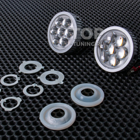 Светодиодные линзы i6 White (80 мм, 5500К, H7, H11) дальнего света с ДХО в фары авто