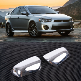 Хромированные накладки на зеркала для Mitsubishi Lancer X (2007+)