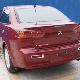 Хромированные накладки на катафоты заднего бампера Mitsubishi Lancer X (2007+)