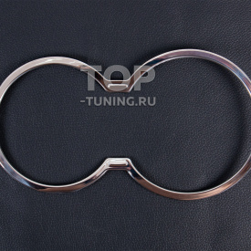 Окантовка на подстаканник из нержавеющей стали для Hyundai IX35 (2010-2015)