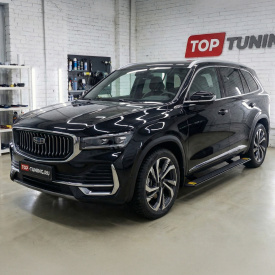 Выдвижные пороги ступени RRS для Geely Monjaro (KX11)