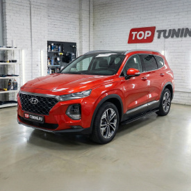 Выдвижные пороги ступени RRS для Hyundai Santa Fe IV (2018-2024)