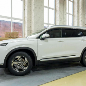 Выдвижные пороги ступени RRS для Hyundai Santa Fe IV (2018-2024)