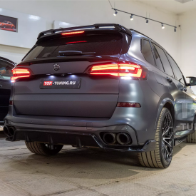 Короткие накладки PRO GT II на пороги — тюнинг BMW X5 (G05) (Черные)