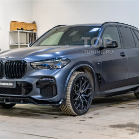 Короткие накладки PRO GT II на пороги — тюнинг BMW X5 (G05) (Черные)