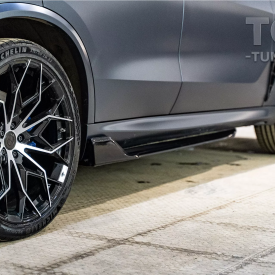 Короткие накладки PRO GT II на пороги — тюнинг BMW X5 (G05) (Черные)