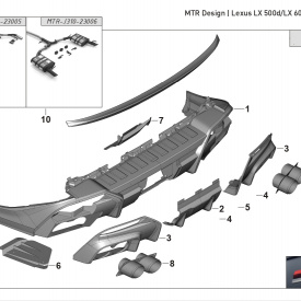  Карбоновый обвес MTR Design для Lexus LX 500d / 600 (2021+, J301)