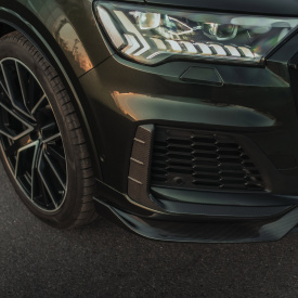 Карбоновые боковые накладки MTR Design для переднего бампера Audi Q7 S-Line / SQ7 (4M, 2019-2024)
