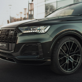 Карбоновые боковые накладки MTR Design для переднего бампера Audi Q7 S-Line / SQ7 (4M, 2019-2024)