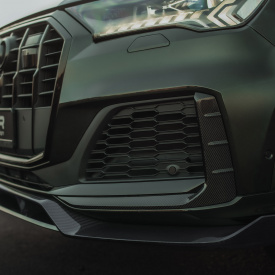Карбоновые боковые накладки MTR Design для переднего бампера Audi Q7 S-Line / SQ7 (4M, 2019-2024)