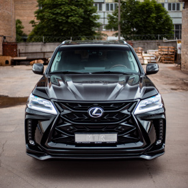 Карбоновая накладка капота для Lexus LX 450d / 570 (2015-2021, J201, рестайлинг 2)