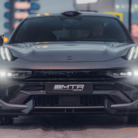 Карбоновый сплиттер на передний бампер MTR Design для ZEEKR 001 (2021+)