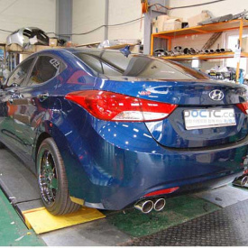 Двойная насадка на глушитель, вход 60мм Puzzle DR-3025 на Hyundai Elantra 5 (Avante MD)