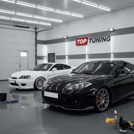 Сплиттер переднего бампера IXION на Hyundai Tiburon Coupe GK