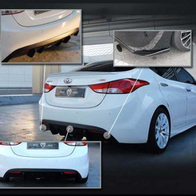 Диффузор заднего бампера + элероны M&S на Hyundai Elantra 5 (Avante MD)