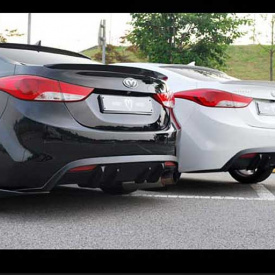 Диффузор заднего бампера + элероны M&S на Hyundai Elantra 5 (Avante MD)