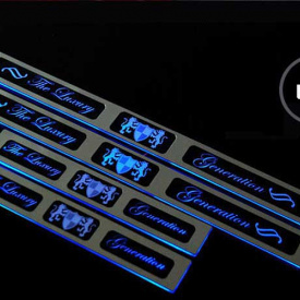 Накладки на пороги в салон с подсветкой Art-X Chrome на Kia Sorento XM