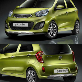 Протекторы переднего и заднего бамперов Morris на Kia Picanto 2