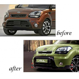 Юбка переднего бампера GSC на Kia Soul 1 поколение