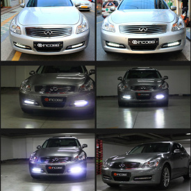 Тюнинг-оптика - дневные ходовые огни Incobb на Infiniti G 35 седан
