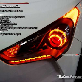 Тюнинг оптика - передние светодиодные фары ExLed на Hyundai Veloster
