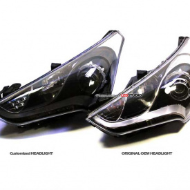 Тюнинг оптика - передние светодиодные фары ExLed на Hyundai Veloster