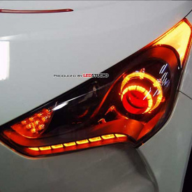 Тюнинг оптика - передние светодиодные фары ExLed на Hyundai Veloster