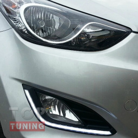Ходовые огни с указателями поворотов Epistar LED Type 1 на Hyundai Elantra 5 (Avante MD)