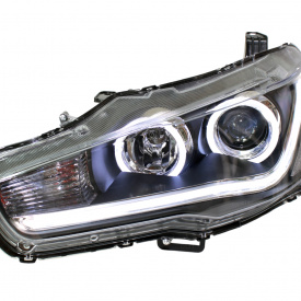 Передняя тюнинг-оптика Neon на Mitsubishi Lancer 10 (X)