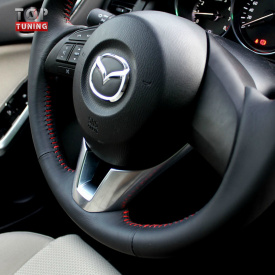 Кожаные оплетки руля, кпп, ручника на Mazda CX-5 1 поколение
