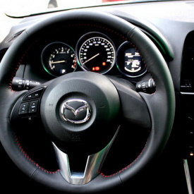 Кожаные оплетки руля, кпп, ручника на Mazda CX-5 1 поколение