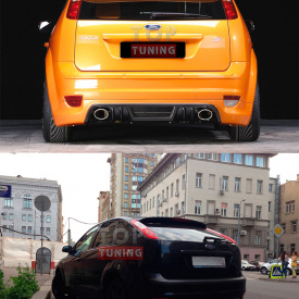 Тюнинг - Юбка на задний бампер RIEGER Sport дорестайлинг на Ford Focus 2
