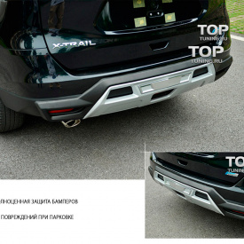 Юбка на задний бампер TECH Design 4sport на Nissan X-Trail T32