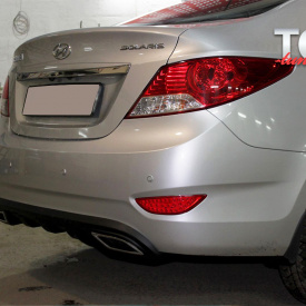 Диффузор RS на задний бампер для Hyundai Solaris 1